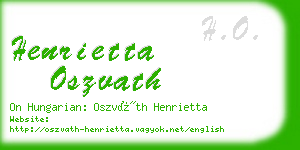 henrietta oszvath business card